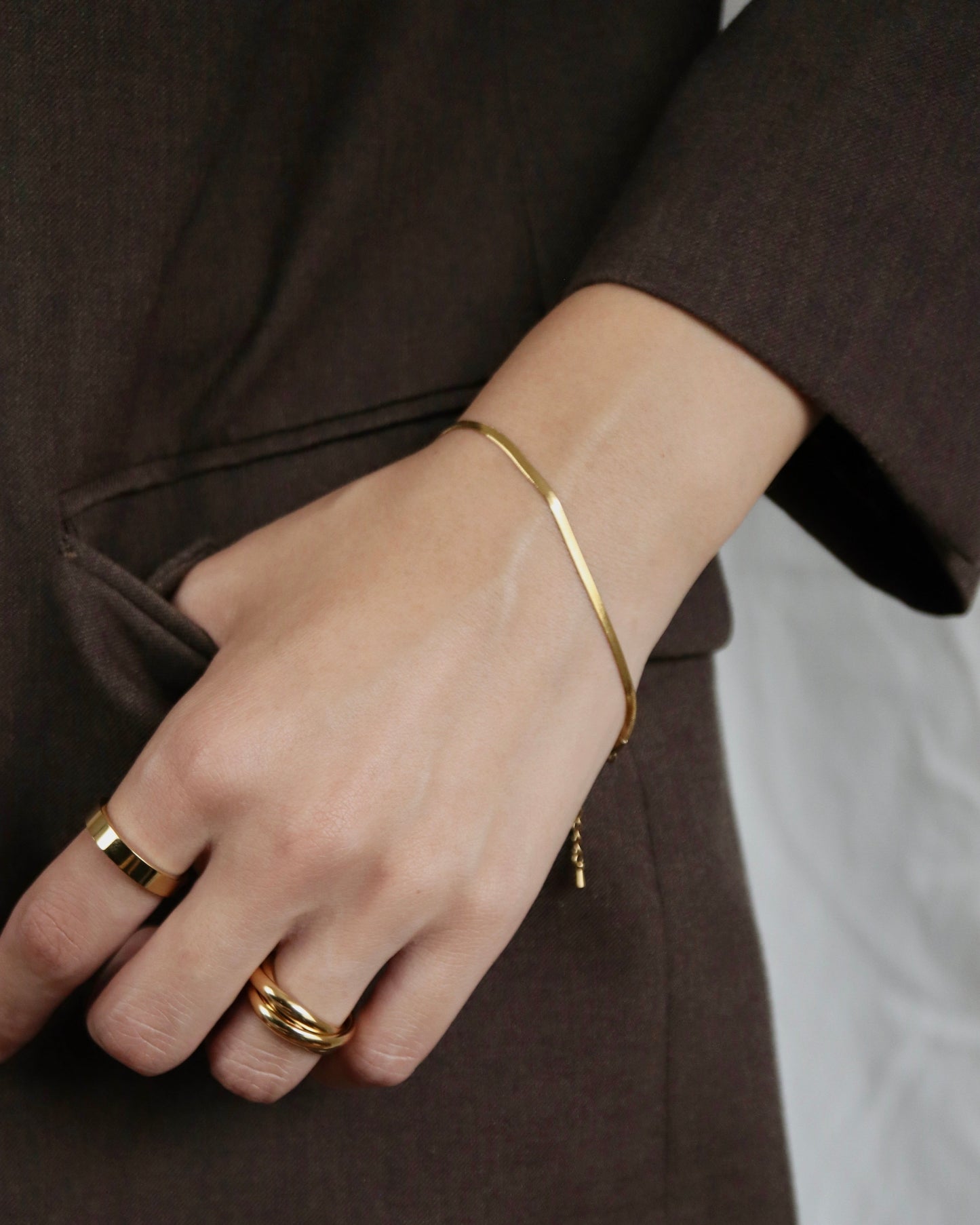 flat snake stainless bracelet