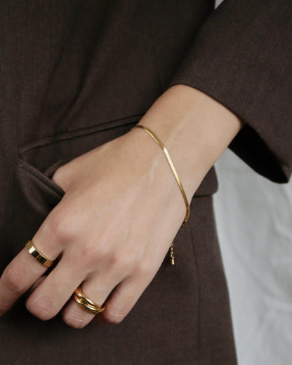 flat snake stainless bracelet