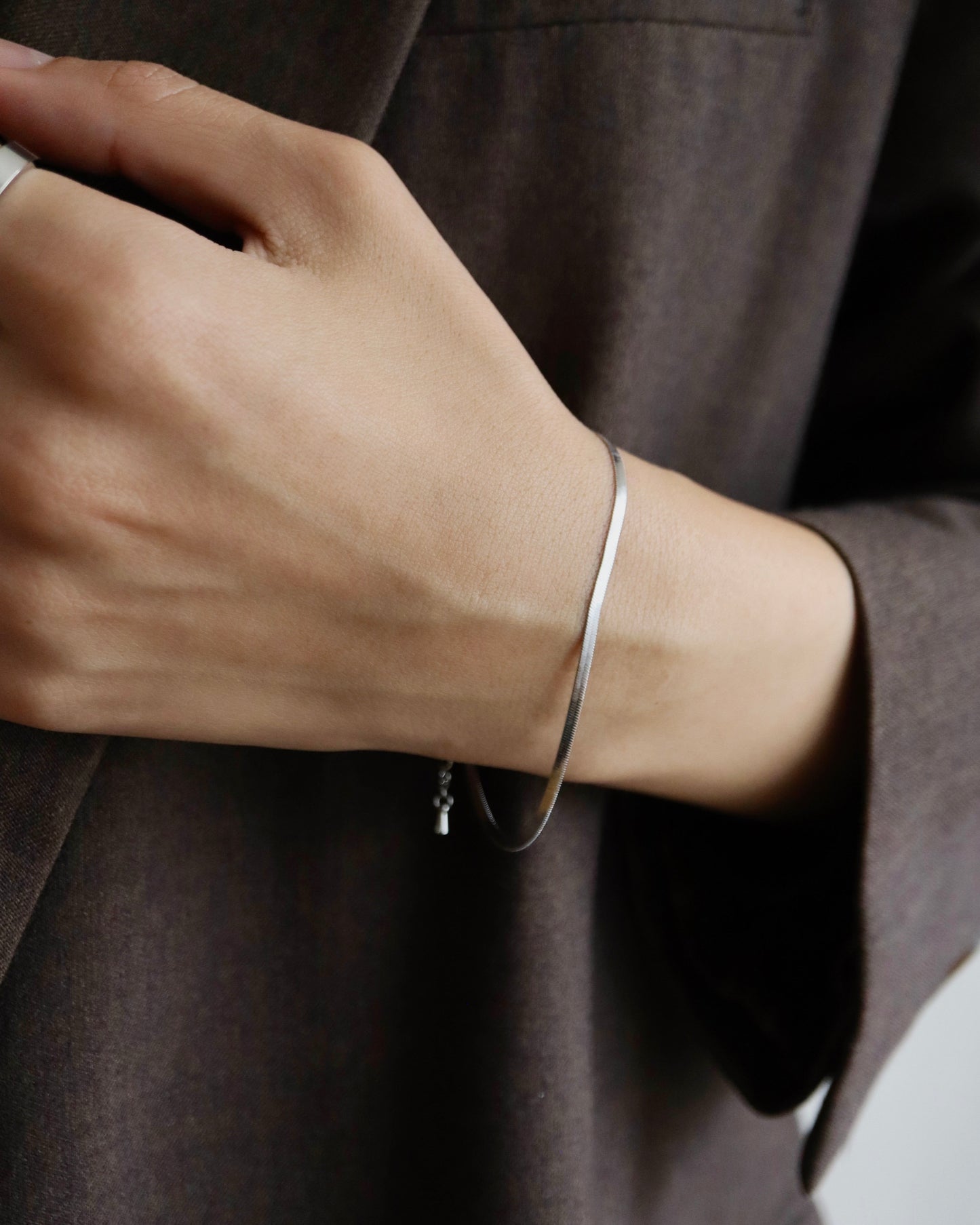 flat snake stainless bracelet