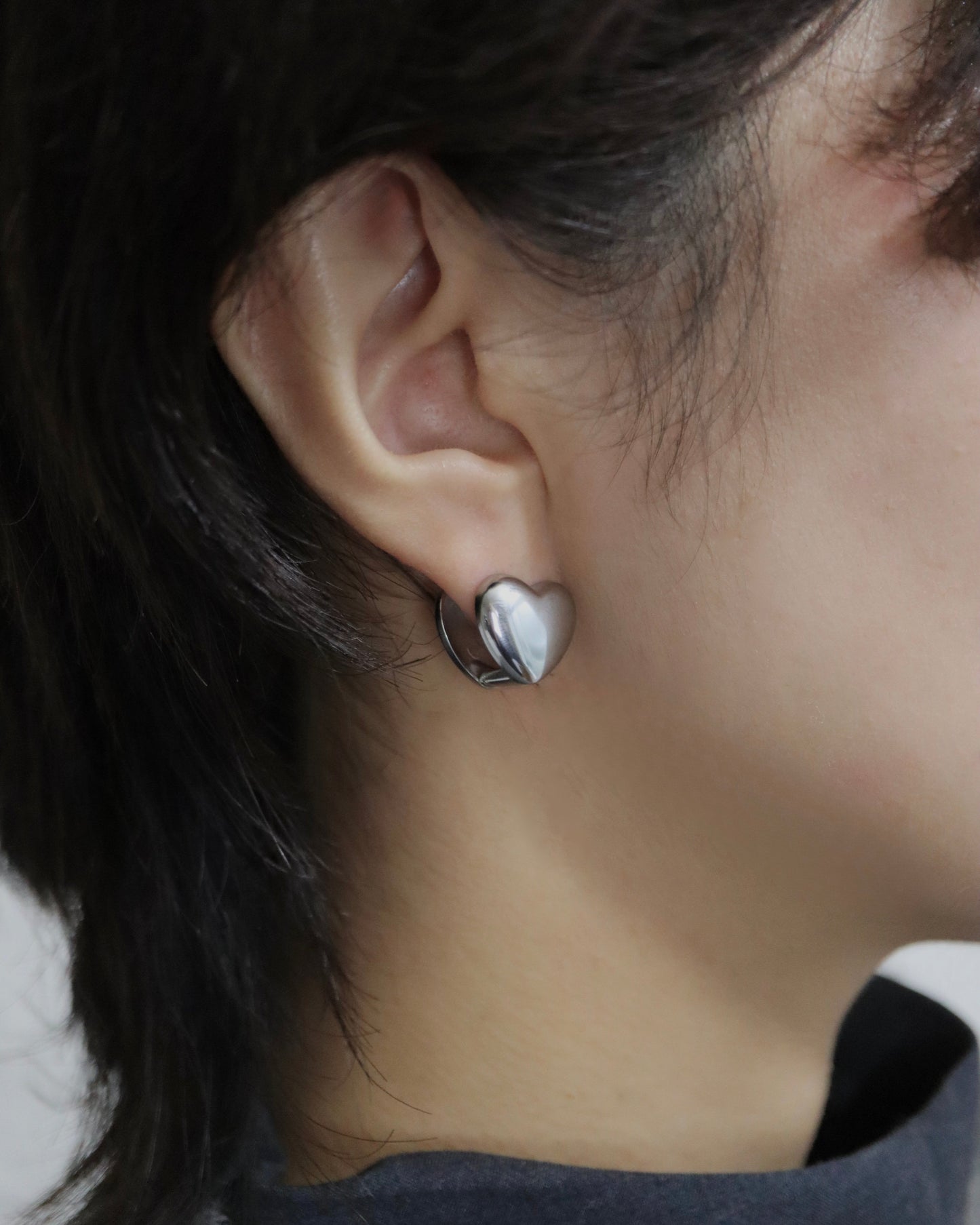 heart clip stainless pierce (stainless steel)