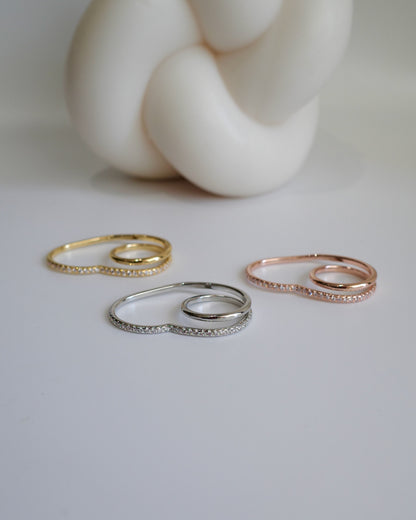 zir heart two finger ring