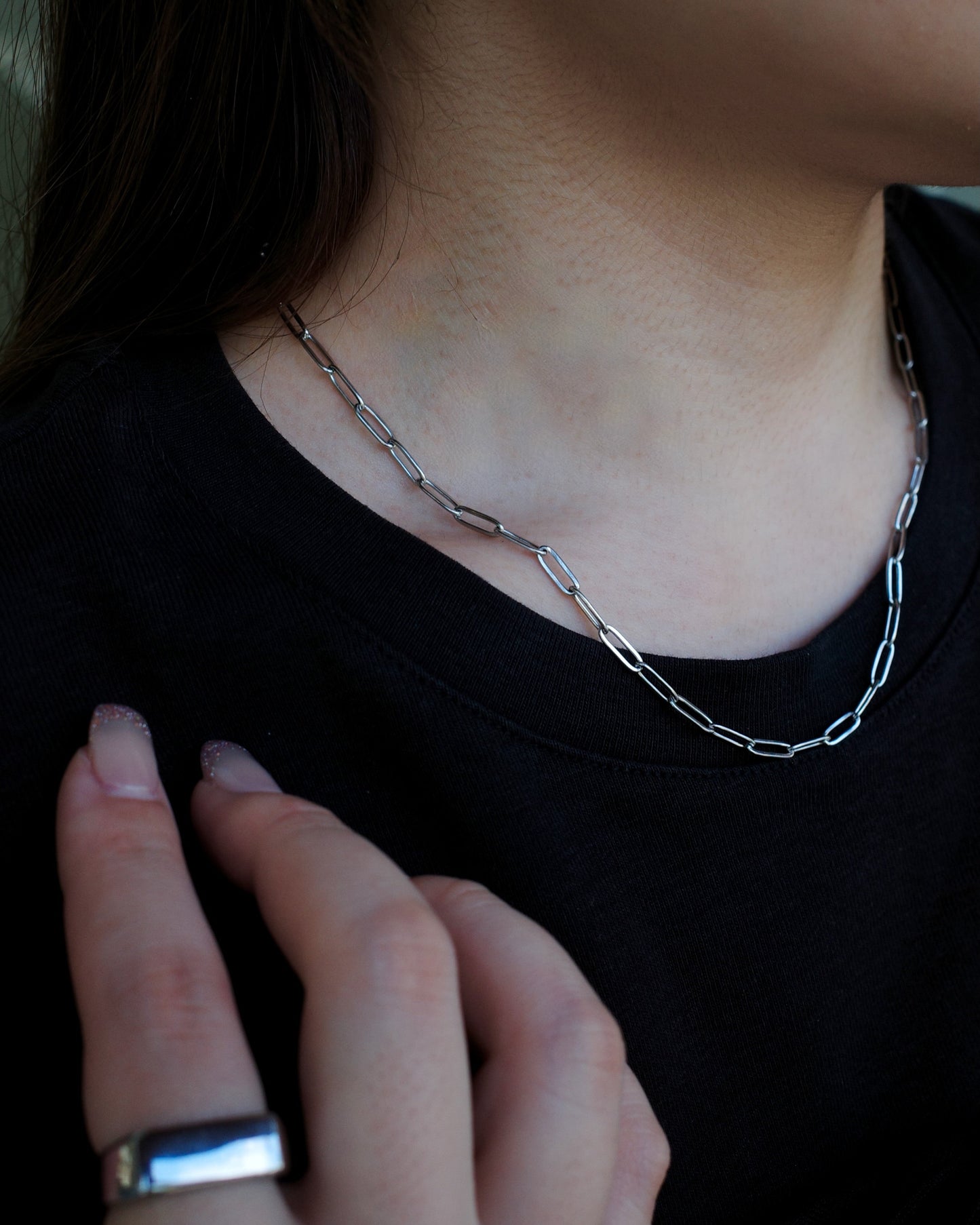 simple chain stainless necklace（stainless steel）