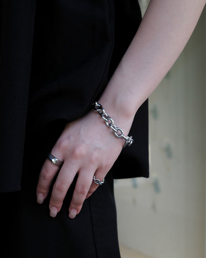 simple thick stainless bracelet（stainless steel）