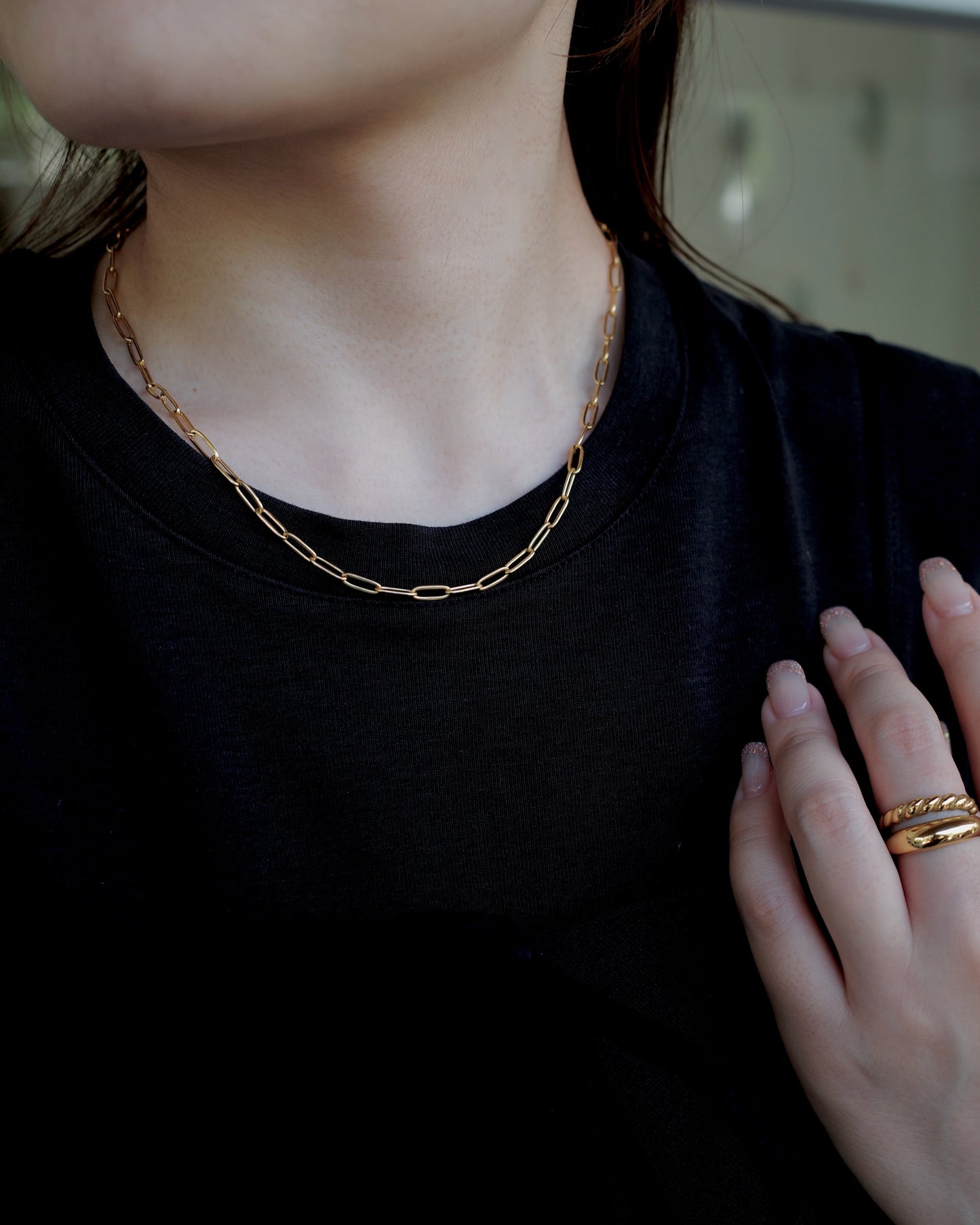 simple chain stainless necklace（stainless steel）