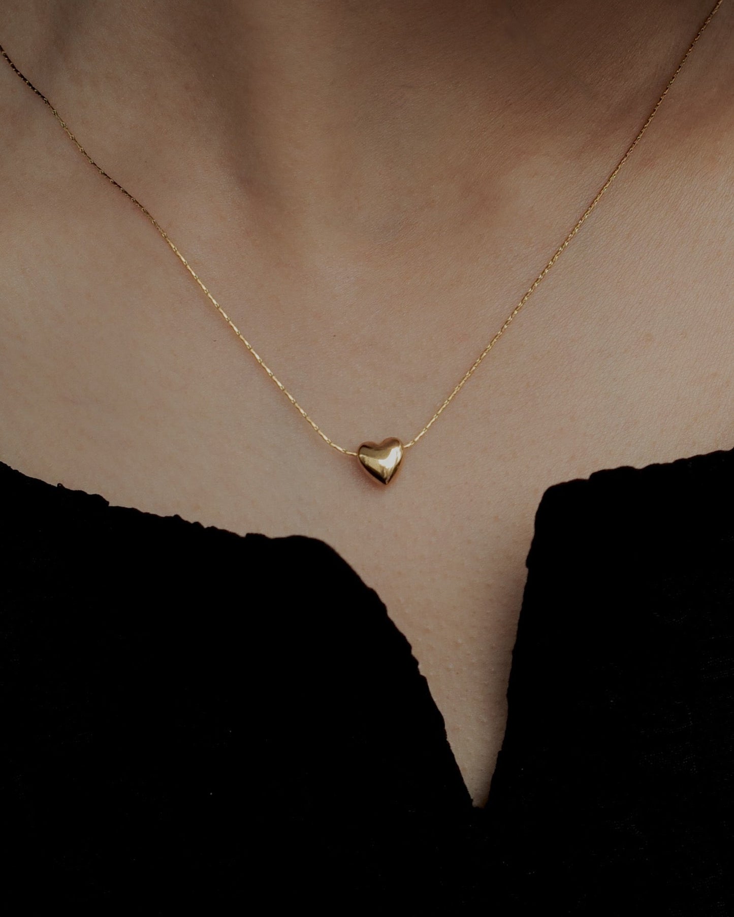 plump heart stainless necklace（stainless steel）