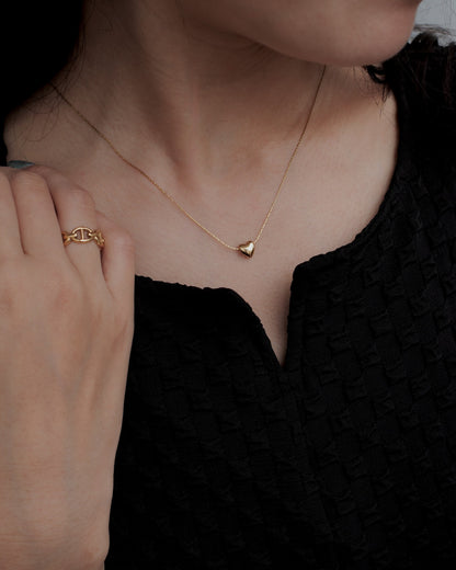 plump heart stainless necklace（stainless steel）