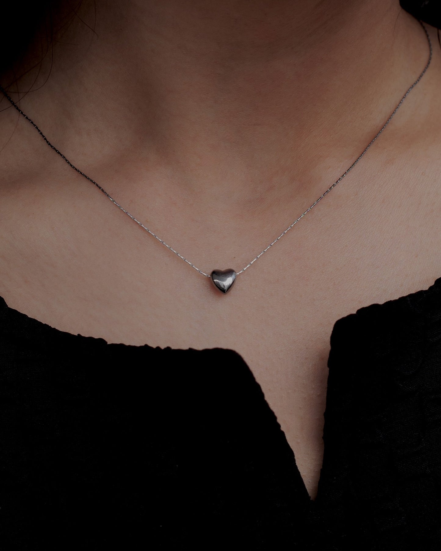 plump heart stainless necklace（stainless steel）