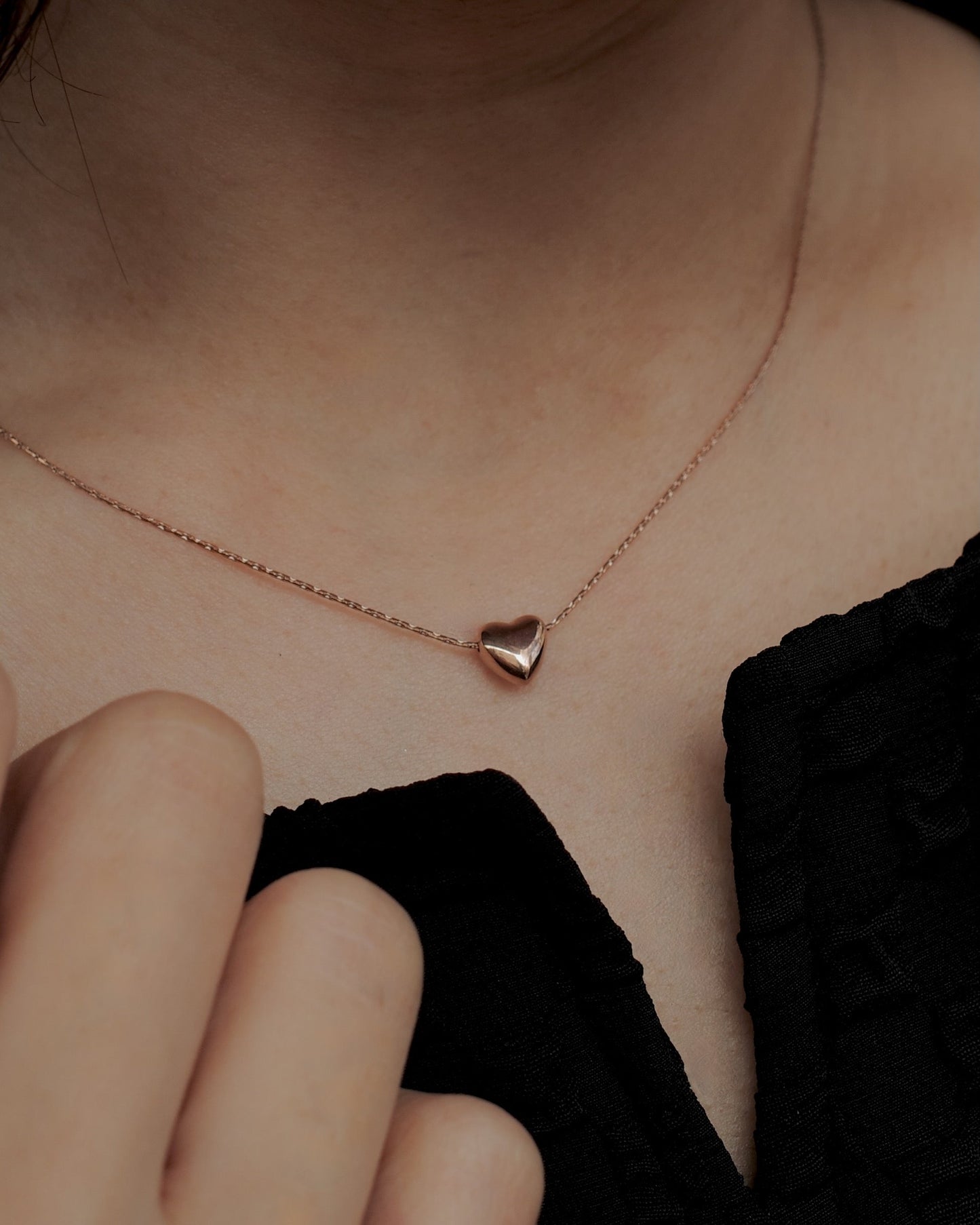 plump heart stainless necklace（stainless steel）
