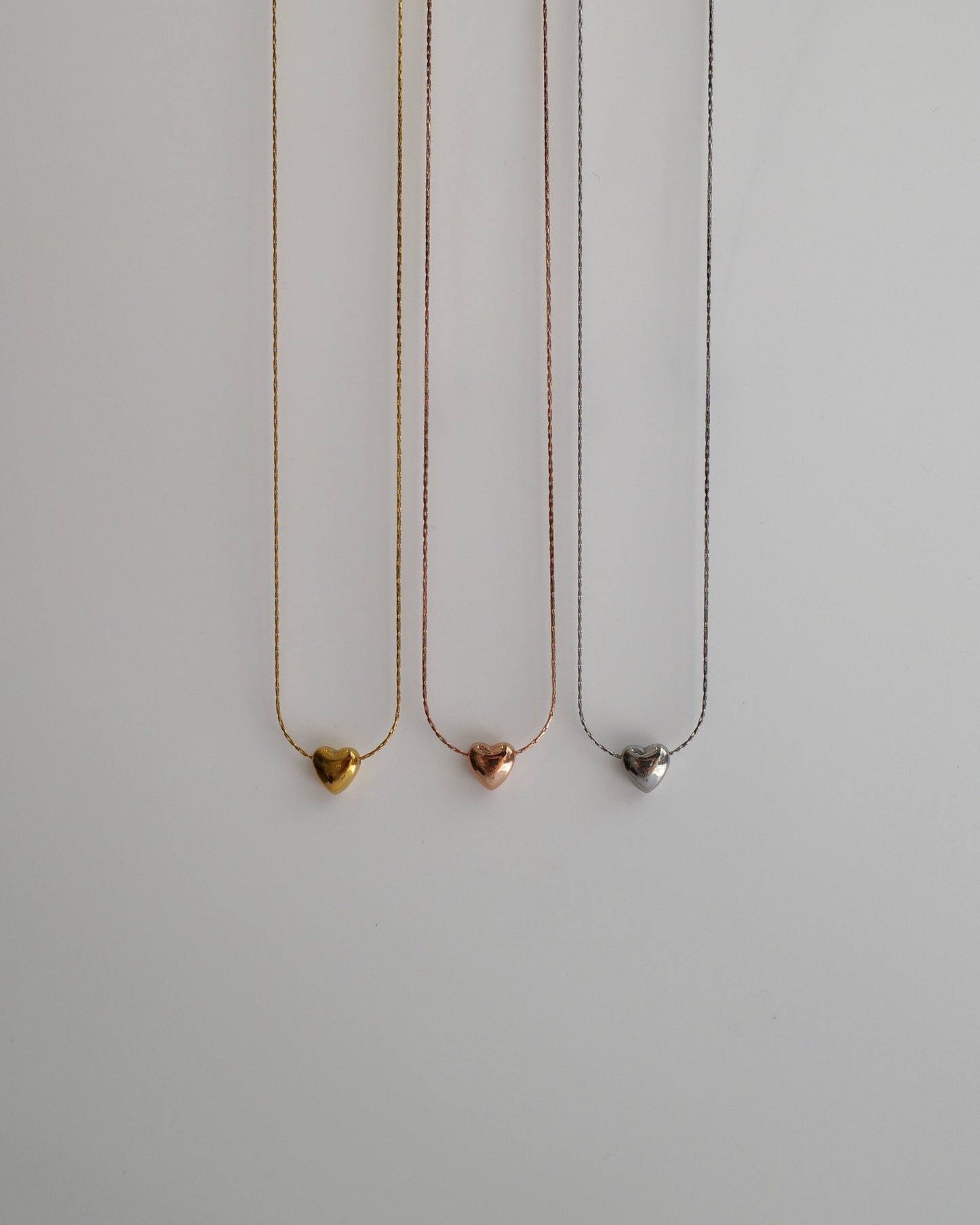 plump heart stainless necklace（stainless steel）