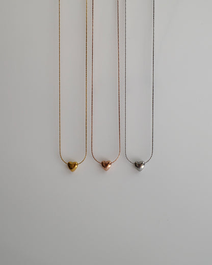 plump heart stainless necklace（stainless steel）