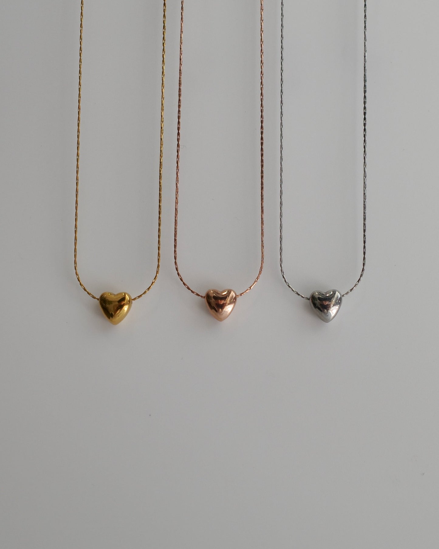 plump heart stainless necklace（stainless steel）