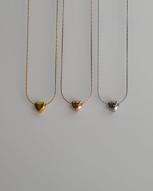 plump heart stainless necklace（stainless steel）