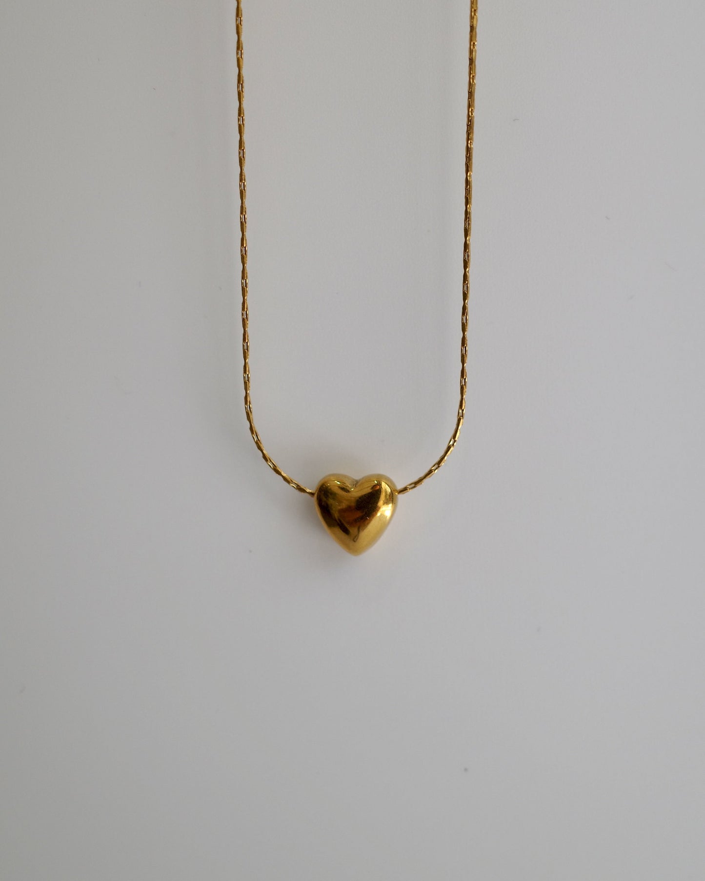 plump heart stainless necklace（stainless steel）