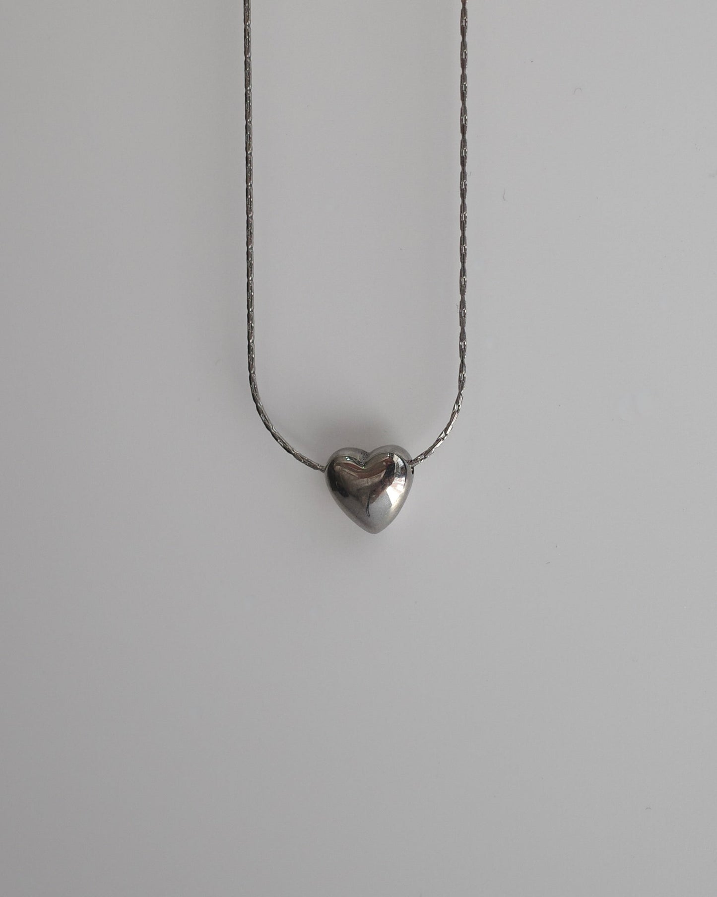 plump heart stainless necklace（stainless steel）