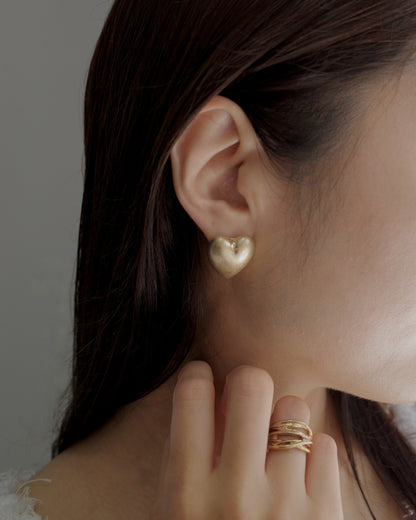 mate heart pierce & earring