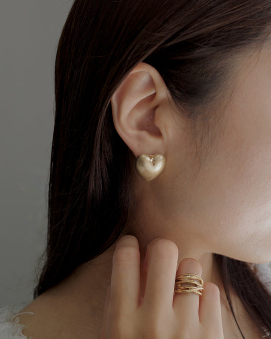 mate heart pierce & earring