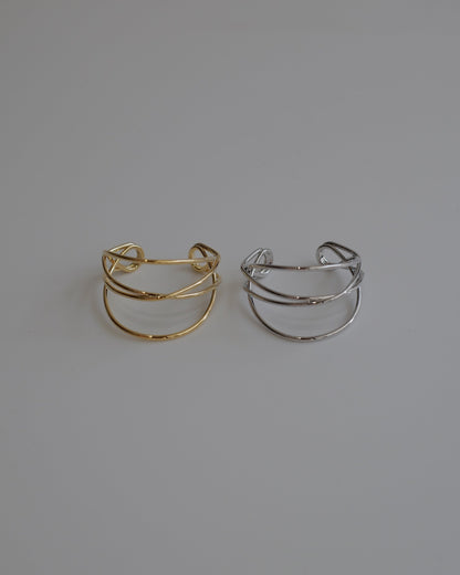 thin cross line ring
