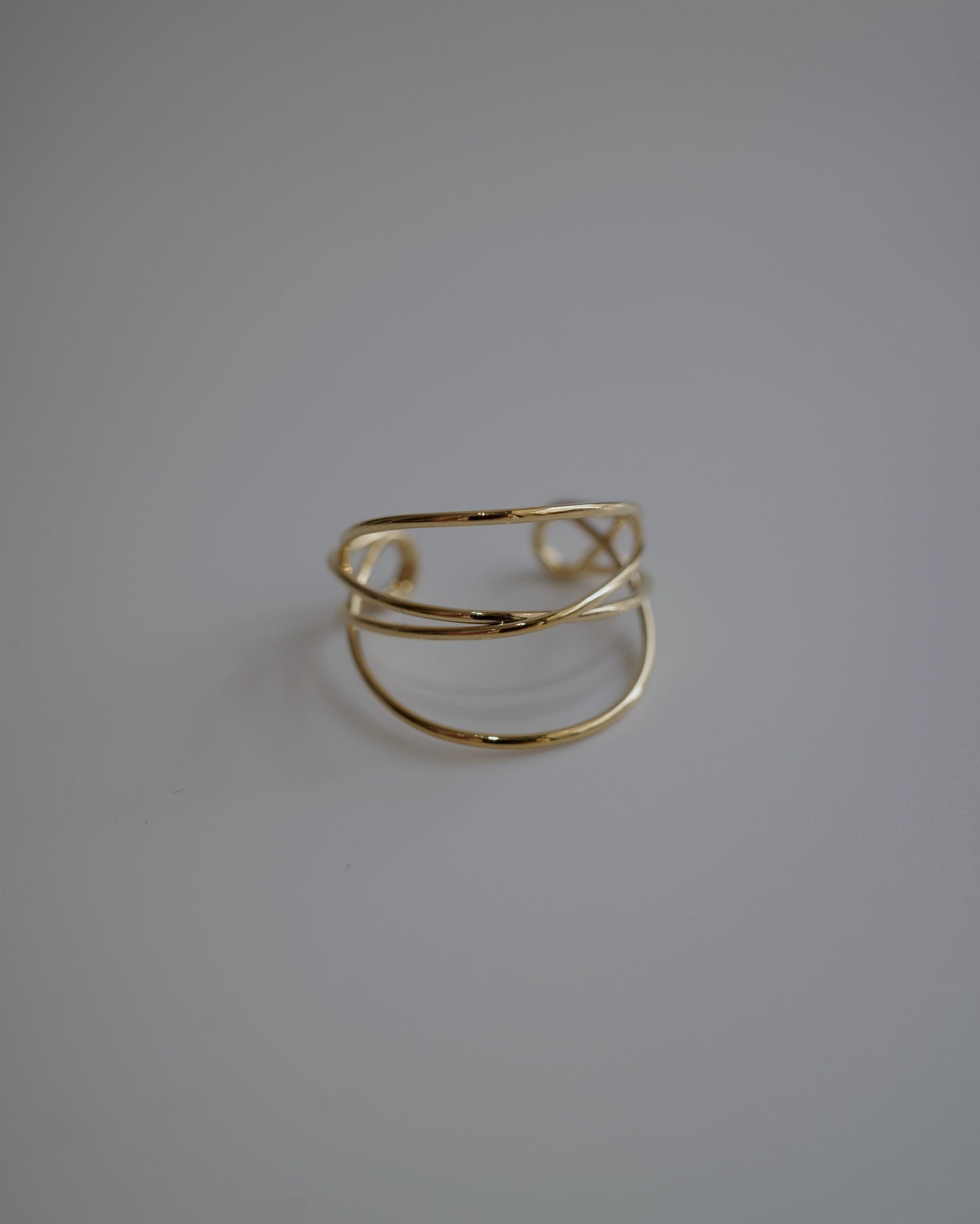 thin cross line ring