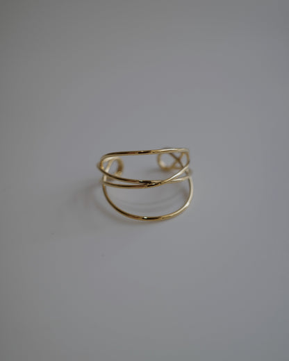 thin cross line ring