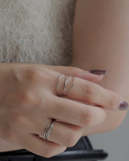 thin cross line ring