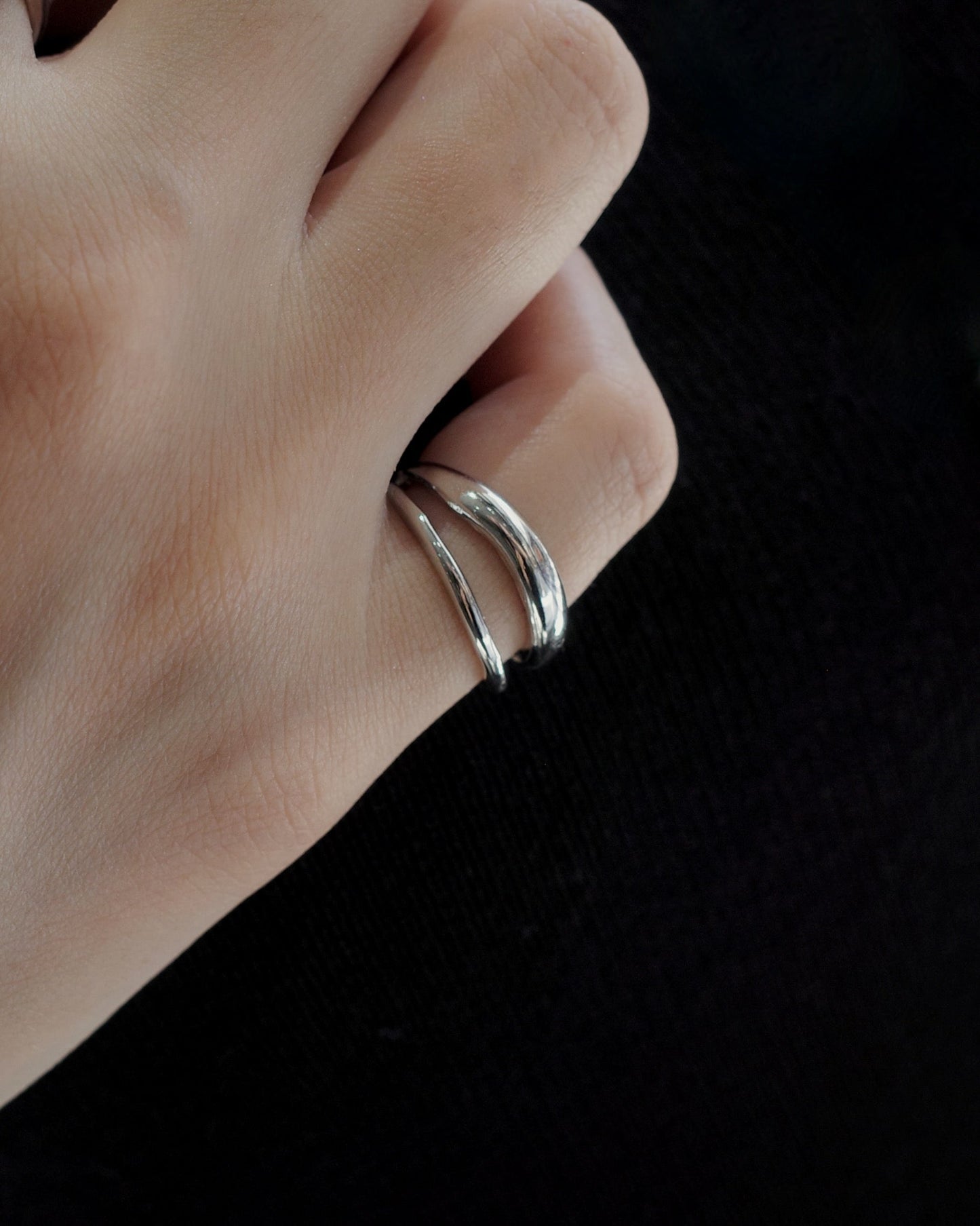 double line pinkie ring