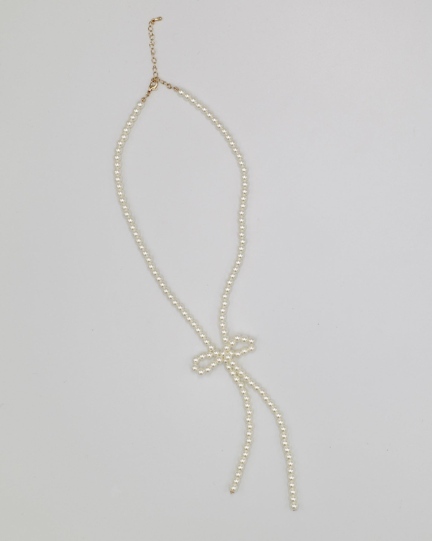pearl ribbon long necklace