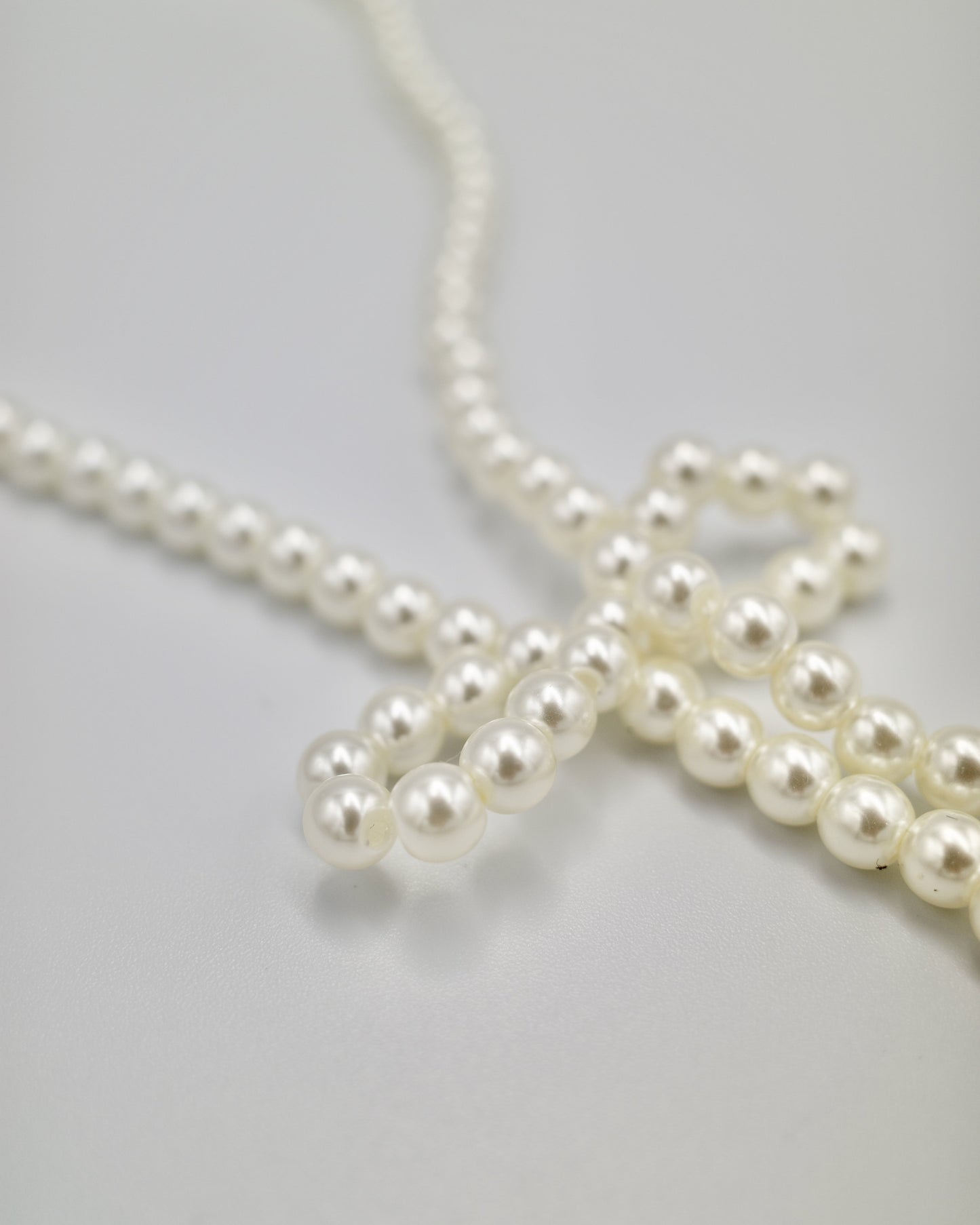 pearl ribbon long necklace