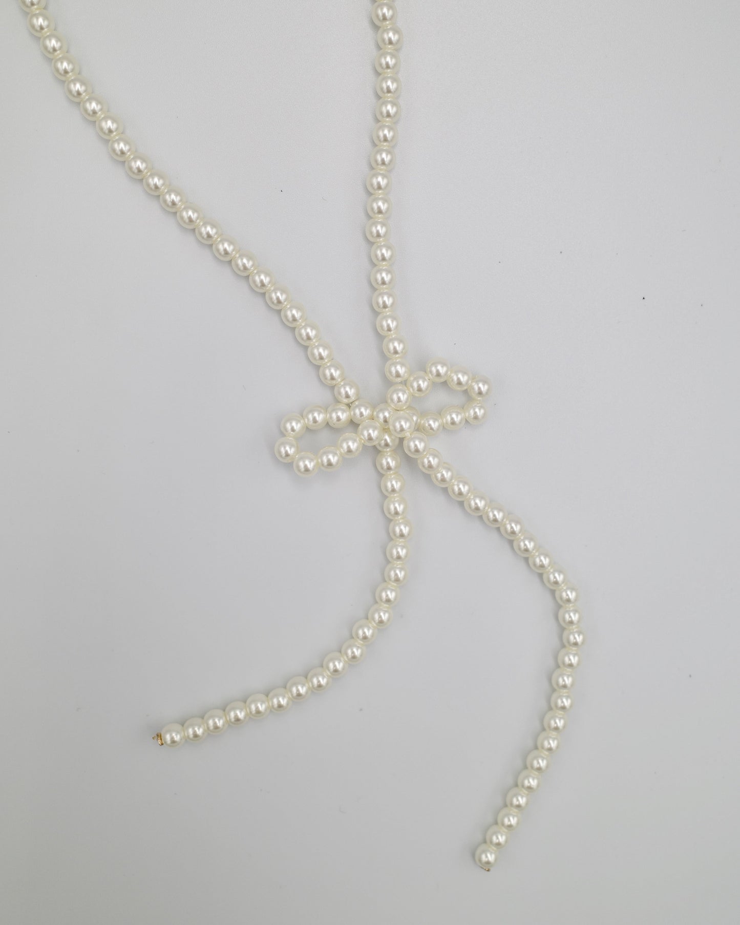 pearl ribbon long necklace