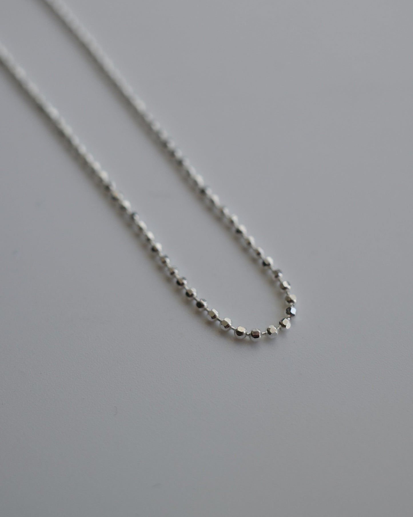 glitter ball chain necklace (silver925)
