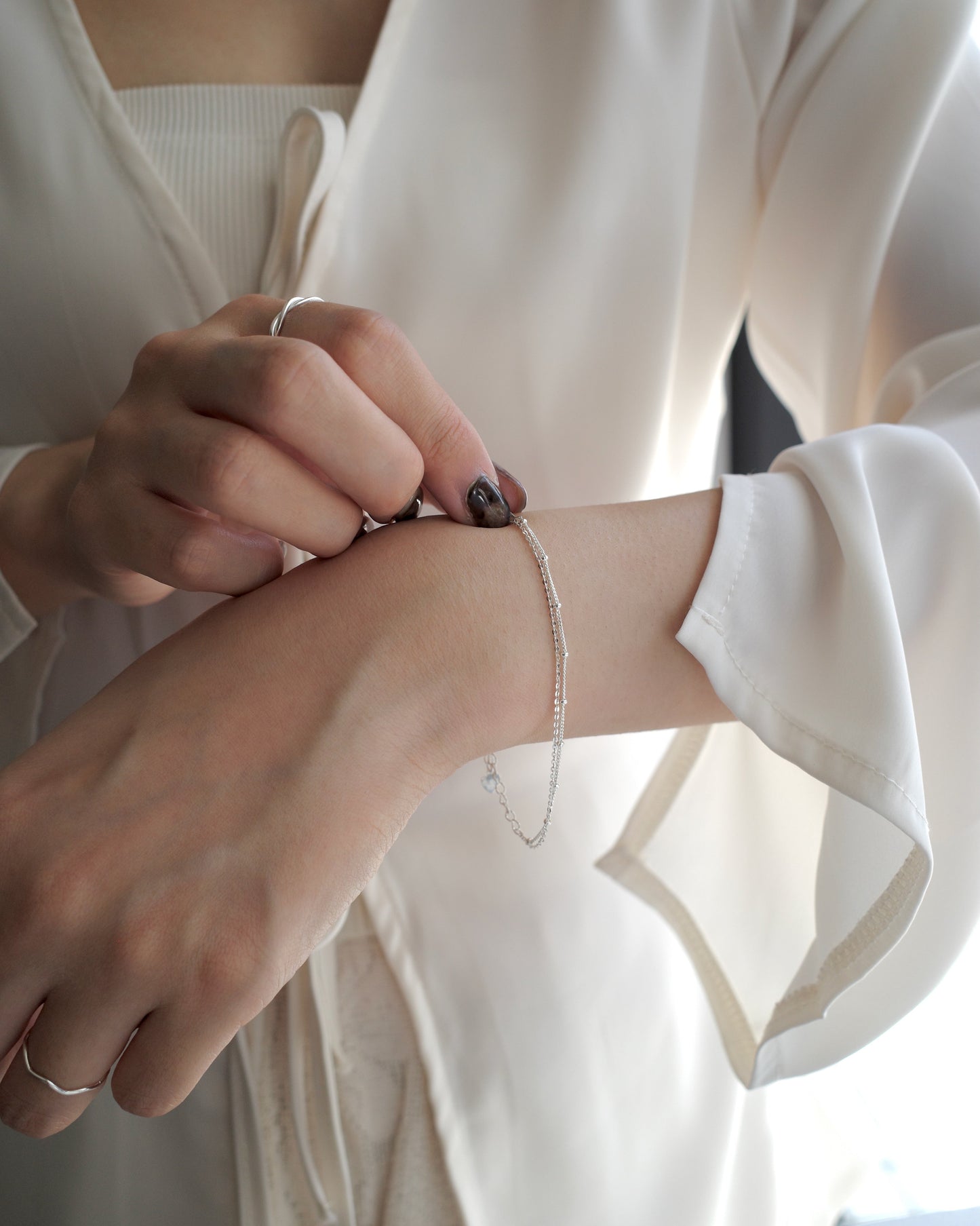 dot & chain bracelet（silver925）
