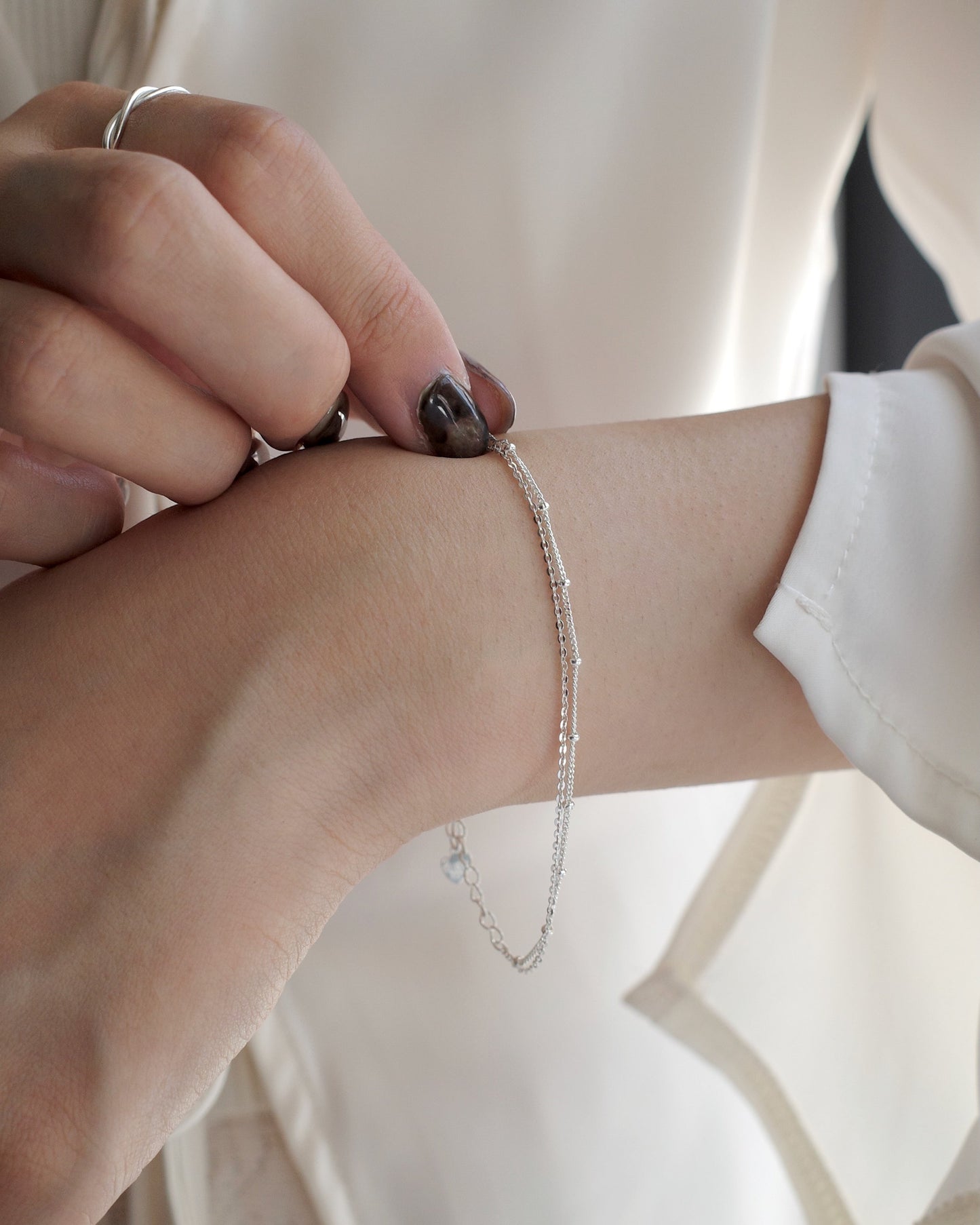 dot & chain bracelet（silver925）