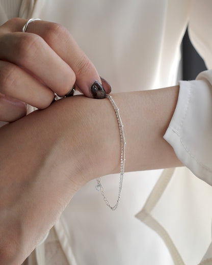 dot & chain bracelet（silver925）
