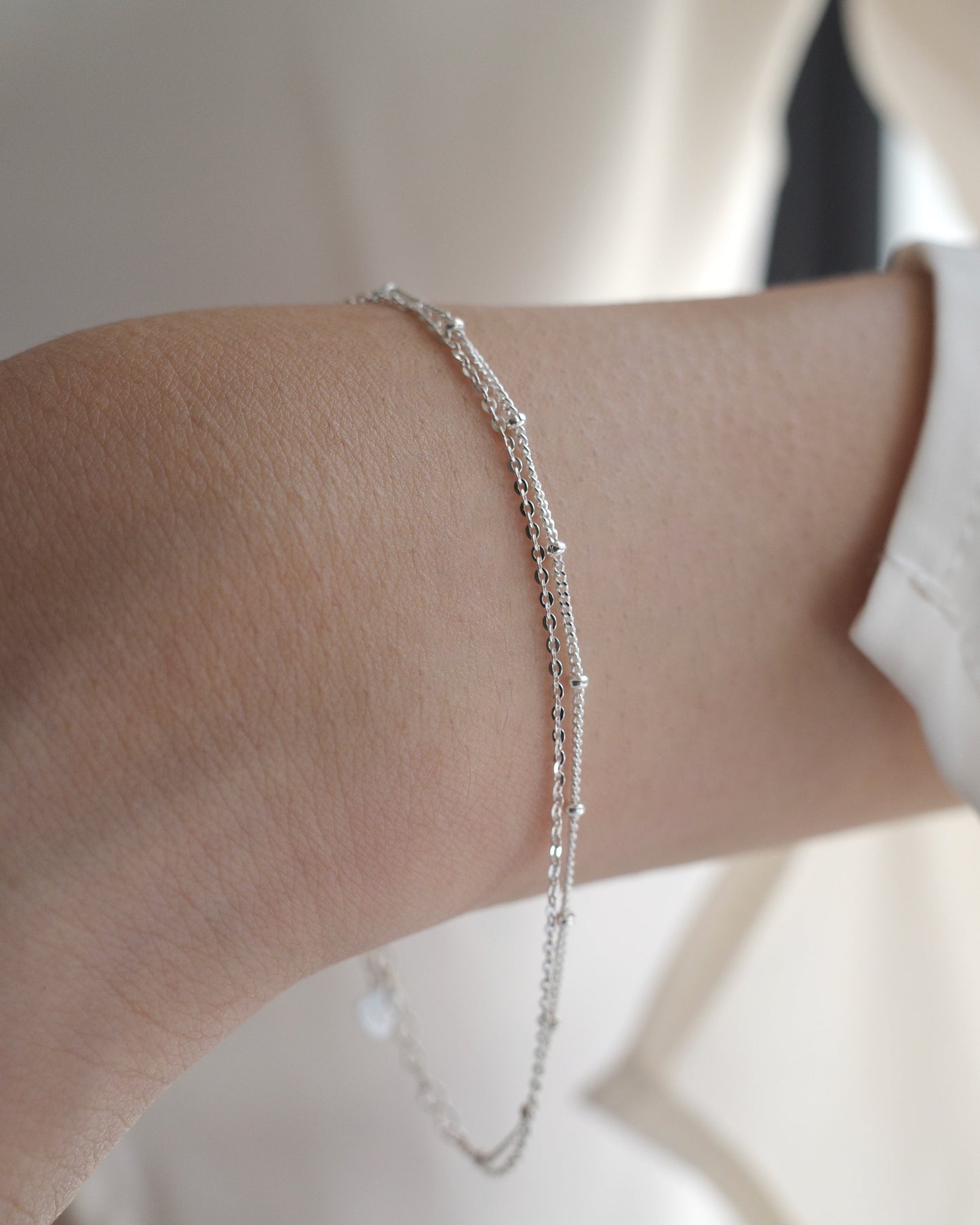 dot & chain bracelet（silver925）