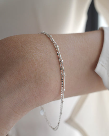 dot & chain bracelet（silver925）
