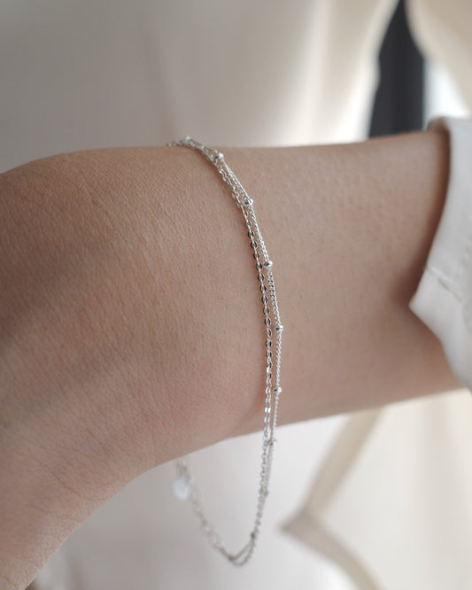 dot & chain bracelet（silver925）