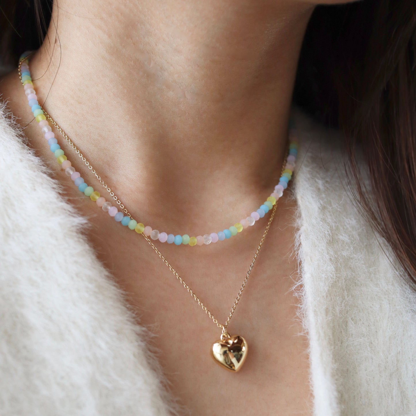 puffy heart necklace
