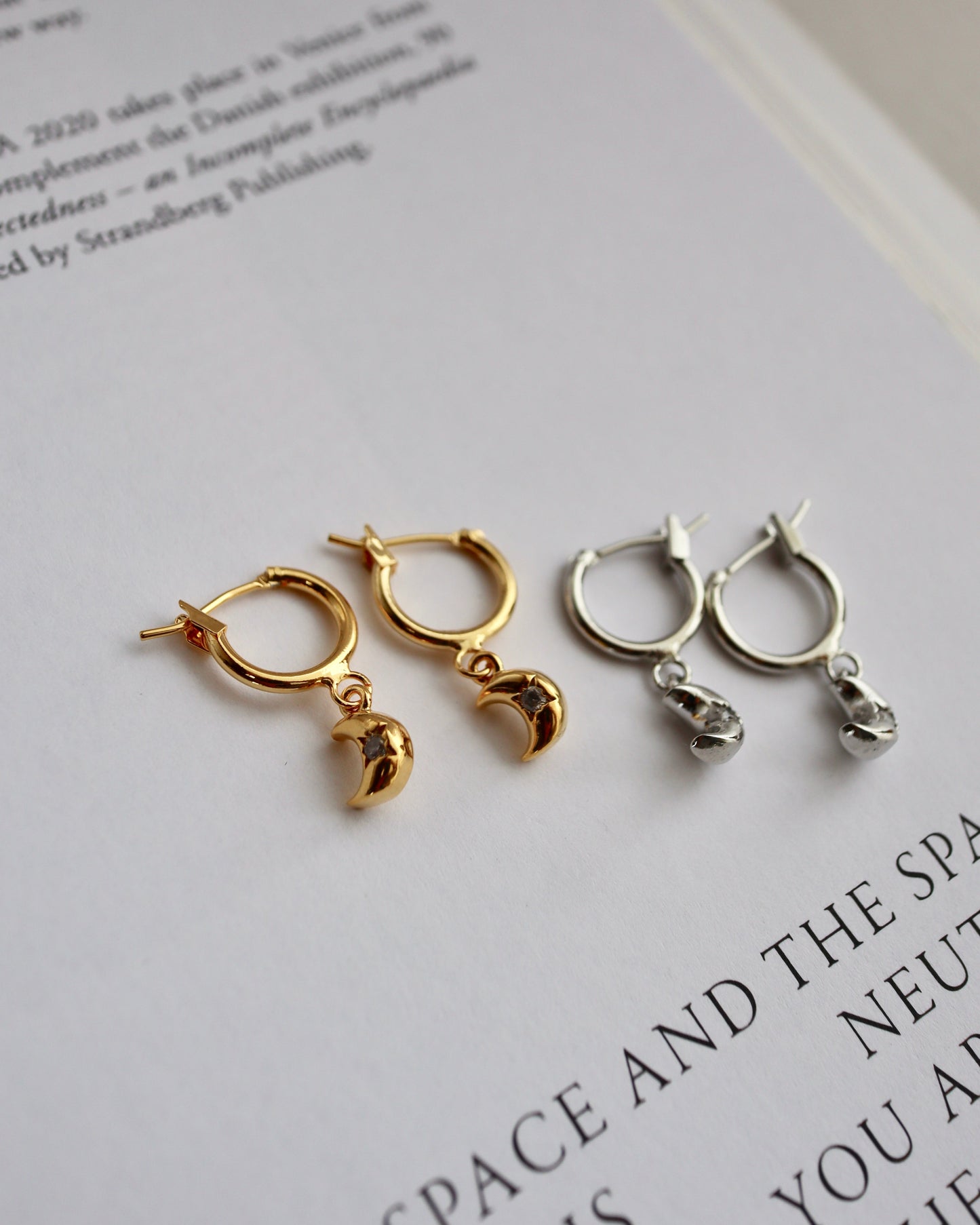 solid moon hanging pierce