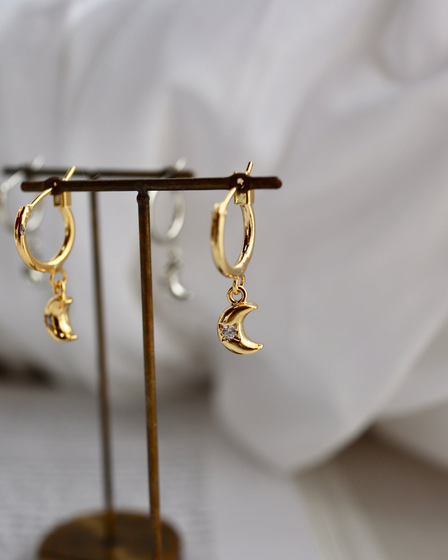 solid moon hanging pierce