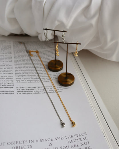 solid moon necklace