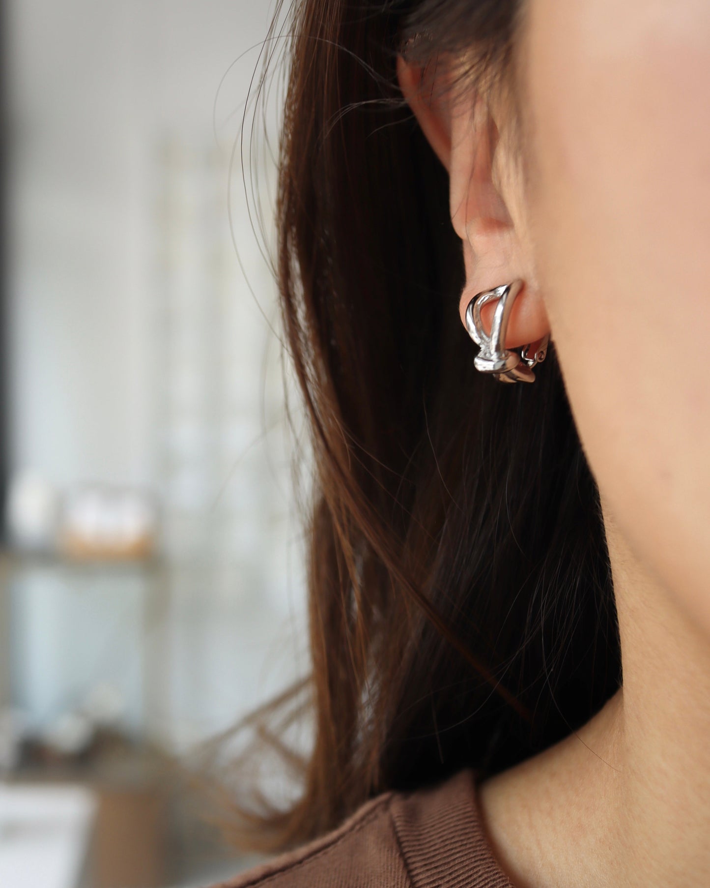knot hoop earring