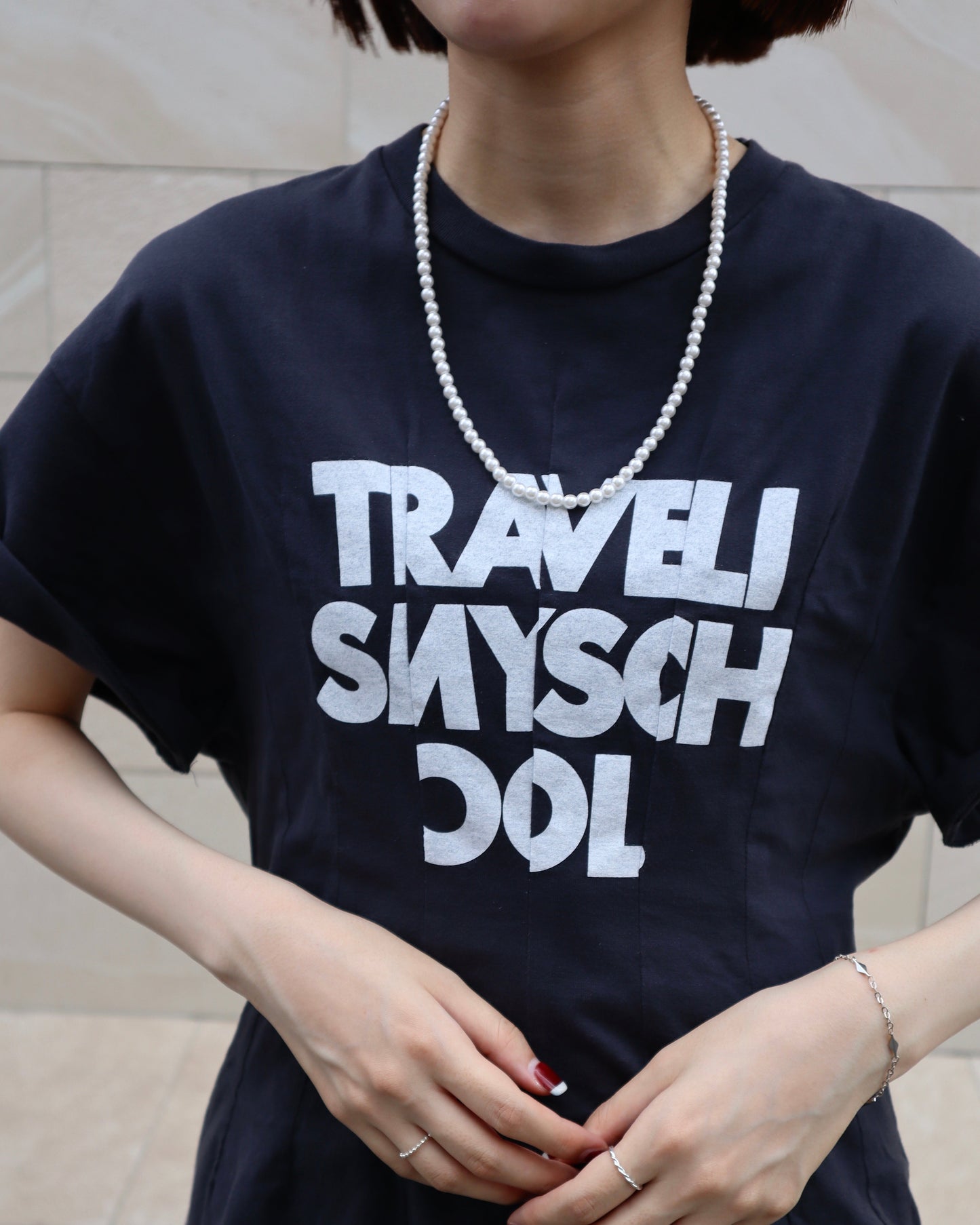 pearl linking long necklace