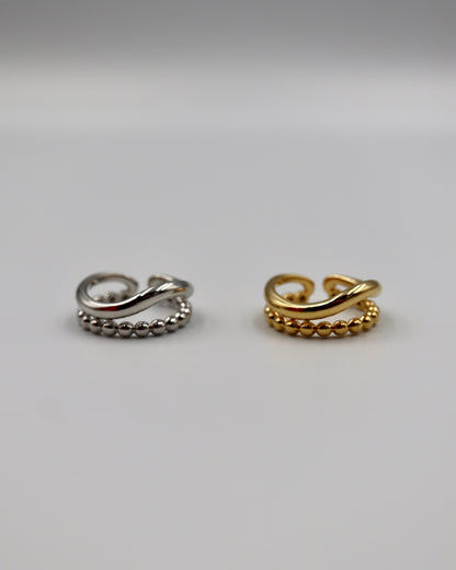 shiny curve dot ring