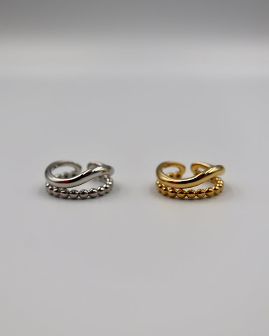 shiny curve dot ring