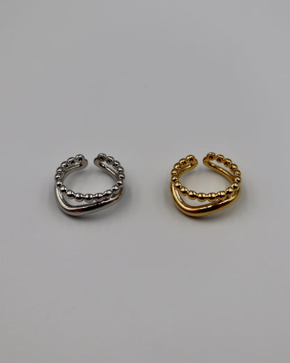 shiny curve dot ring