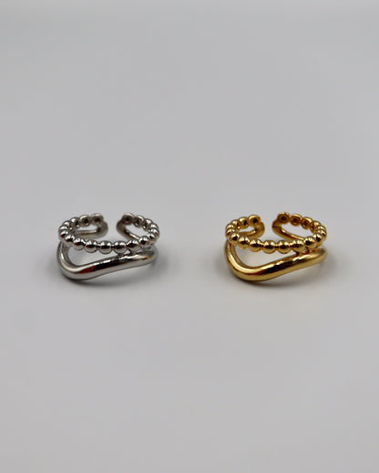 shiny curve dot ring