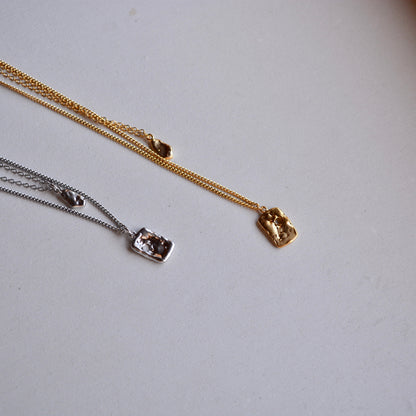 crumpled plate necklace