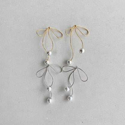 pearl bowknot pierce